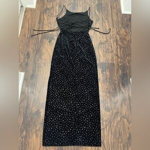 Blondie Nites Strapless Black and Silver Dress